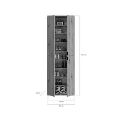 Rootz Wood Material Garderobe - Artisan Oak NB - Systematisk opbevaring - 91 cm x 193 cm - FSC Certified - 2 stykker sæt