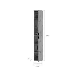 Rootz Wood Material Garderobe - Artisan Oak NB - Systematisk opbevaring - 91 cm x 193 cm - FSC Certified - 2 stykker sæt