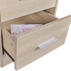 Rootz wood Moderne skænk med 3 skuffer sonoma - Design Natbord 37,5 x 68 x 35 cm - Ekstra højt natbord
