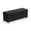 Rootz-sædebrystopbevaring Ottoman - Opbevaringsbænk - Polstret osmannisk - Imiteret linned - Skumpolstring - MDF-konstruktion - 38cm x 110cm x 40cm - | Fyndiq