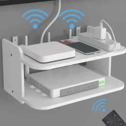 Router rack væg stue TV set-top boks soveværelse wifi opbevaringsboks rack stans-fri vægmonteret