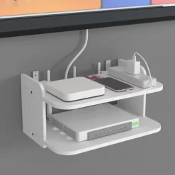 Router rack væg stue TV set-top boks soveværelse wifi opbevaringsboks rack stans-fri vægmonteret