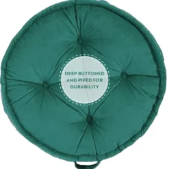 Rund Gulvpude, Gulvsæde Pude, Maskinvaskbar Dekorativ Booster Sæde, Meditationspude, Yogapude, 50x10cm, Grøn