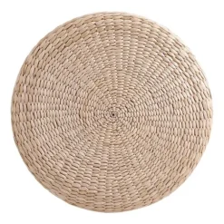 Rund Meditationspude af Halm - 40 cm Blød Yogamåtte