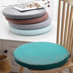 Rund Memory Foam Pude Komfortabel Åndbar Polstret Skammelbetræk Maskinvaskbar Måtte Til Hjem Soveværelse Mørkegrå 40cm