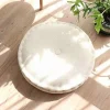 Rund Pude Stolhynde Hængende Vaskbar Blød Mesh Sædehynde Stolhynder til Indendørs Udendørs Gulv, Stol, Sofa, Pejs, Seng, Kontor 40cm (Off-white)