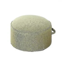 Rund Puf Skammel Komfortabel Ottoman Gulvpude Flytbar Fodstøtte Vaskbart Betræk til-Perfet Light grey