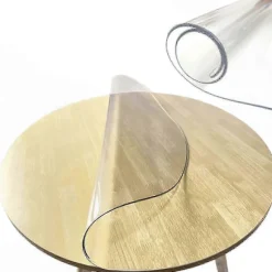 Rund PVC Bordbeskytter, 5 Størrelser, 2.0mm Tyk Vandtæt Vinyl Skrivebordsmåtte til Borde 90cm