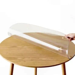 Rund PVC Bordbeskytter, 5 Størrelser, 2.0mm Tyk Vandtæt Vinyl Skrivebordsmåtte til Borde 90cm