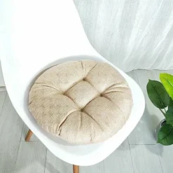 Rund Sædepude, Bomuldslinned Tatami Gulvpude, Blød Tyk