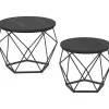 Runde sofaborde i metal - Sort industrielt design