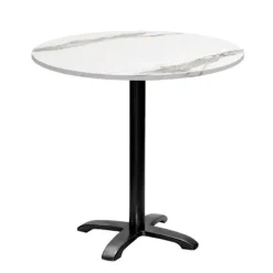 Rundt bord Ø 80 cm - model Bazila hvid marmor Vit