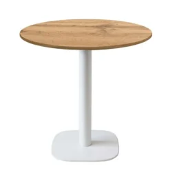Rundt bord Ø 70 cm - model Round hvid eg armor brun