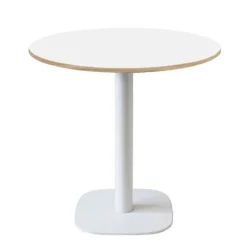 Rundt bord Ø 70 cm - model Round hvid fod hvide kanter Vit