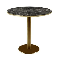 Rundt bord Ø 70 cm Rom bistro sort marmor glans Svart