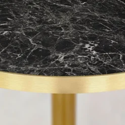 Rundt bord Ø 70 cm Rom bistro sort marmor glans Svart