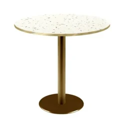 Rundt bord Ø 70 cm Rom bistro terrazzo Vit