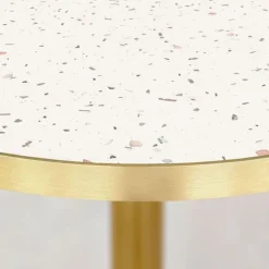 Rundt bord Ø 70 cm Rom bistro terrazzo Vit