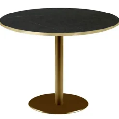Rundt bord Ø 120 cm Rom bistro sort sten Svart
