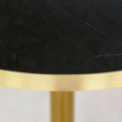 Rundt bord Ø 120 cm Rom bistro sort sten Svart