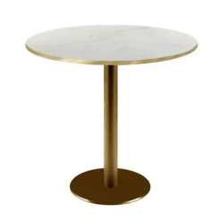Rundt bord Ø 70 cm Rom bistro marmor i transparens Vit