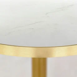 Rundt bord Ø 70 cm Rom bistro marmor i transparens Vit