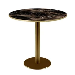 Rundt bord Ø 70 cm Rom bistro marmor med glans Svart