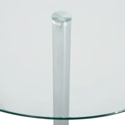 Rundt glas spisebord, 70 cm, metal understel