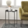 Rundt sidebord i pulverlakeret metal 44 cm - Sort