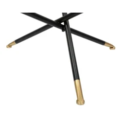 Rundt sofabord, sort metal og rotting, 80 cm