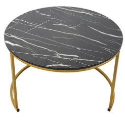 Rundt sofabordssæt, moderne look, robust, deformationssikker, stabelbart sidebord, endebord til stue, soveværelse