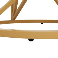 Rundt spisebord 100 cm, marmor MDF-plade og gyldne geometriske metalben, til 4-6 personer, spisestue Golden