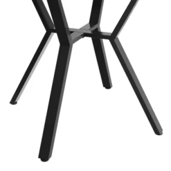 Rundt spisebord 100 cm, marmorlook & sort X-stel, moderne sofabord, stabilt, til stuen Black white