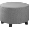 Rundt stretch jacquard betræk (khaki, stor), fodskammelbetræk, sto_tfrf