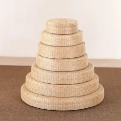 Rustik Halm Gulvpudde- Meditationssæde- Pouf- Boghvede- Til
