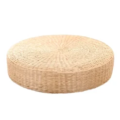Rustik Halm Gulvpudde- Meditationssæde- Pouf- Boghvede- Til