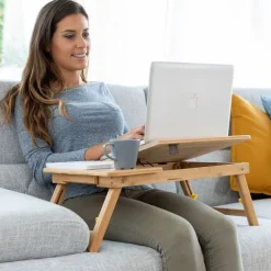 Sammenfoldeligt støttebord i bambus Lapwood InnovaGoods