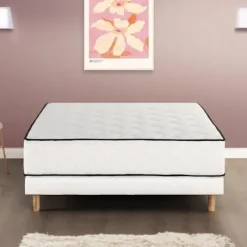 Sammenhæng madras og boxmadras 160 x 200 cm Højde 27 cm - pocketfjedre - 7 zoner - vendbar - fremstillet i Belgien - DEKO DREAM Vit