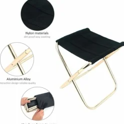 Sammenklappelig Camping Skammel, Mini Bærbar Sammenklappelig Skammel Bærbar Klapstol til Camping, Fiskeri, Rejser