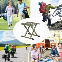 Sammenklappelig campingstol, bærbar siddeplads, ideel til vandreture, picnics og rejser, grøn