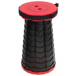 Sammenklappelig campingstol med justerbar højde 45 cm rød 200 kg Red