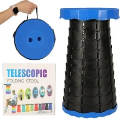 Sammenklappelig campingstol justerbar højde 45 cm blå max 200 kg Blue