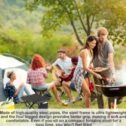 Sammenklappelig campingtaburet, 33 cm bærbar picnictaburet til camping, fiskeri, vandreture, rejser, havearbejde og strand, campingstol med bæretaske (sort) | Fyndiq