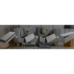Sammenklappelig mørkegrå opbevaringsbænk, 115 cm MDF, PU-betræk