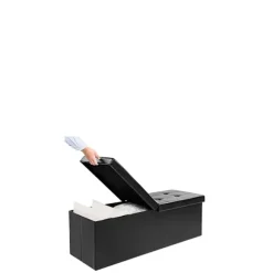 Sammenklappelig opbevaringsbænk, sort, 115x38x38cm, MDF