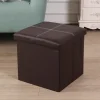 Sammenklappelig ottoman/skammel med opbevaring 30cm - Brun