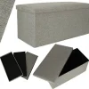 Sammenklappelig siddepuf med opbevaring 76x38x38 cm grå maks. 100 kg