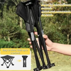 Sammenklappelig skammel, foldbar skammel, camping skammel, foldbar skammel med stabile fødder og bæretaske, foldbar skammel til picnic fiskeri