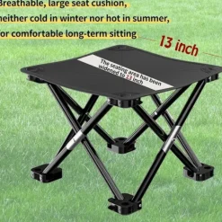 Sammenklappelig skammel, foldbar skammel, camping skammel, foldbar skammel med stabile fødder og bæretaske, foldbar skammel til picnic fiskeri