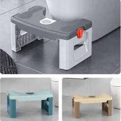 Sammenklappelig toiletstol til badeværelse, skridsikker skammel til børn, voksne, ældre, gravide kvinder, let at rengøre, kompakt opbevaring blå Blue | Fyndiq